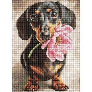 Алмазная мозаика "Песик и сюрприз" ©art_selena_ua Идейка AMO20219, 30х40 см