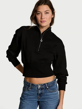 Толстовка на молнии женская Victoria's Secret 11276397(Pure Black) M Черная (198765676599)