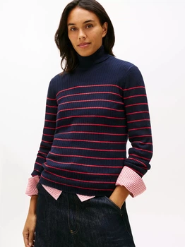 Гольф-водолазка женская Tommy Hilfiger XW07450-DW5(Navy) XS Синяя (198296688856)