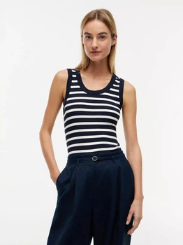 Майка женская Tommy Hilfiger XW08263-DW5(Navy-Rich Cream Stripe) S Синяя (198928098992)