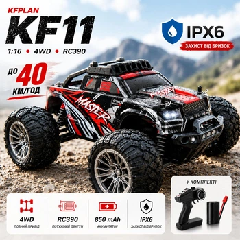 Машинка на радіокеруванні KFPLAN KF11 1:16 4WD Монстр Трак до 40 км/год RC Позашляховик на пульті з LED підсвіткою