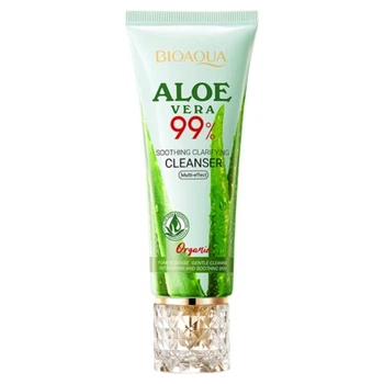 Успокаивающая очищающая пенка для лица с экстрактом алоэ вера Bioaqua Aloe Vera 99% Soothing Clarifying Cleanser, 100 мл