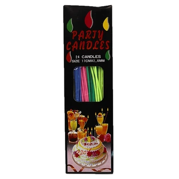 Набор свечей для торта "Party Candles" 24 шт, mix (9204_IMG)