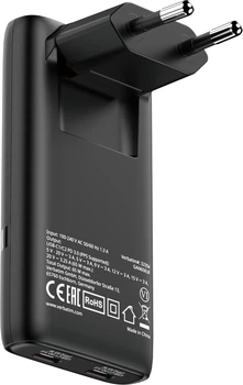 Ładowarka Verbatim Fold n Go 32354 2xUSB-C 65W GaN PD 3.0 PPS Czarna (23942323549)