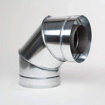 Отведение 90° Н/ОЦ AISI 304/ОЦ d150 0.5 мм 175 мм