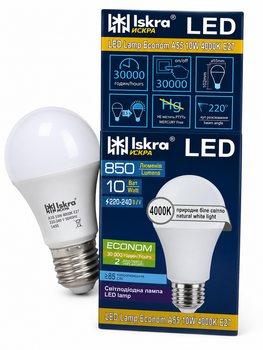 LED лампа ISKRA A60 E27 10 Вт 4000K ECONOM ISK-A60-10W-4000K-E27-ECONOM-2