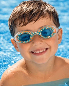 Дитячі окуляри для плавання Speedo Kids Glide Print з регульованим ремінцем, персиковий, 3–6 років