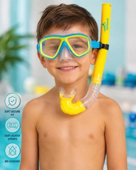 Дитячий набір для снорклінгу Speedo Kids Surf Gazer, маска + трубка, жовто-блакитний, вік від 3-8 років