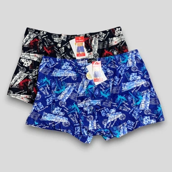 Яркие мужские боксеры SD.Boy 3XL Чёрные + Синие (7312-3), 2 шт