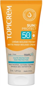 Сонцезахисний крем-мус Topicrem Sun Protect Matte Finish SPF50 50 мл (3700281705911)