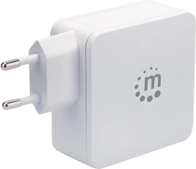 Ładowarka Manhattan 180146 USB-C + USB-A 45W PD 3.0 Biała (180146)