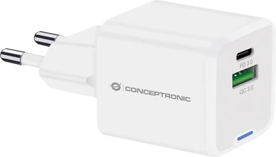 Ładowarka Conceptronic ALTHEA15W USB-C + USB-A 20W GaN PD 3.0 PPS QC 3.0 Biała (ALTHEA15W)