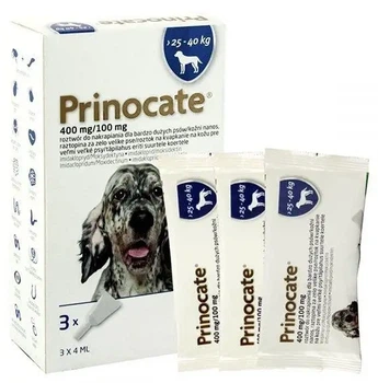 Принокат (Prinocate) KRKA для собак 25–40 кг — капли на холке от блох, клещей и гельминтов, 3 пипетки
