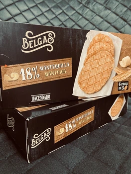 Бельгийские сдобные вафли-печенье Hacendado Belgas 18% Mantequilla 180 г