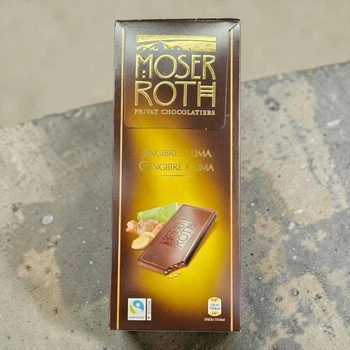 Темний шоколад Moser Roth Ingwer Limette з імбиром та лаймом 125 г