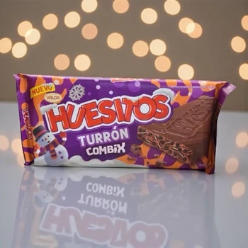 Молочный шоколад Huesitos Turrón Combix с хрустящим печеньем и какао 200 г