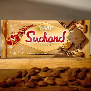 Туррон Suchard Almendras Enteras молочный шоколад с цельным миндалем и воздушным рисом 230 г
