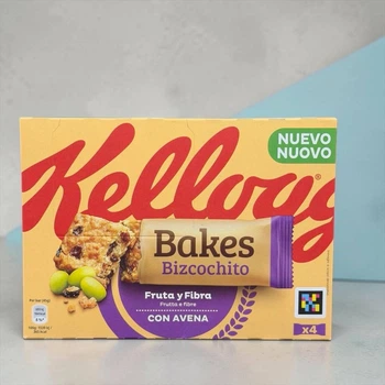 Злаковые батончики Kellogg's Bakes Bizcochito Fruta y Fibra Con Avena мягкие бисквитные с фруктами 4 х 45 г