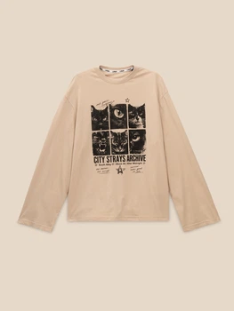 Лонгслів з принтом жіночий LAWA P-WB02432 XL пісочно-коричневий shop (2000999697951)