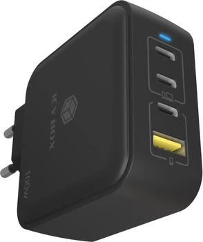 Ładowarka ICY BOX IB-PS1040-PD 4-Port 100W GaN PD 3.0 Czarny (4250078174509)