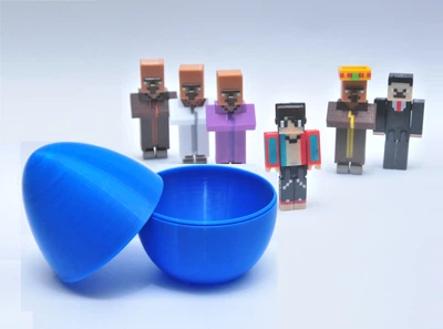 Майнкрафт набор в яйце деревня номер 13 Компот Minecraft Compot жители мэр админ синее