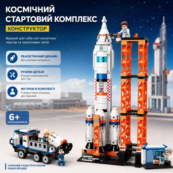 Конструктор Qman 1140 космическая станция, транспорт, фигурки, 632 детали