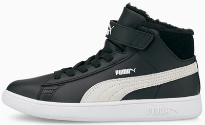 Кеди Puma Kids Smash V2 Mid Fur Black/White р. 10.5/27.5/17.5см