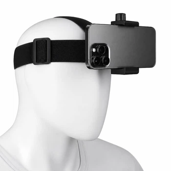 Крепление на голову Head Strap для смартфона, регулируемый держатель для видеосъемки, цвет черный