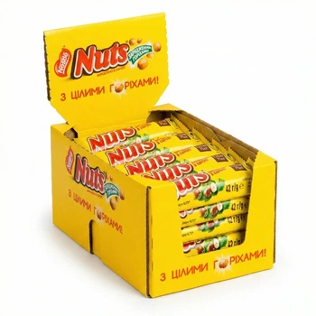 Шоколадні батончики Nuts з горіхами 24 шт х 42 г
