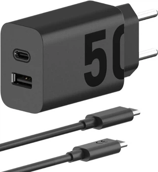 Ładowarka Motorola TurboPower 50W Dual USB-C + USB-A Black (SJMC502)