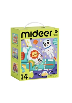 Развивающий набор пазлов 3в1 Mideer Level Up Puzzle 4 Транспорт и Космос (48, 60, 72 элемента) для детей от 3-4 лет