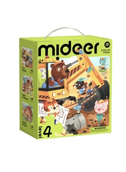 Развивающий набор пазлов 3в1 Mideer Level Up Puzzle 4 Строительство пекарни (48, 60, 72 элементов) для детей от 3-4 лет