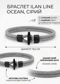 Мінімалістичний браслет Milan Line Ocean, браслет на удачу Сірий
