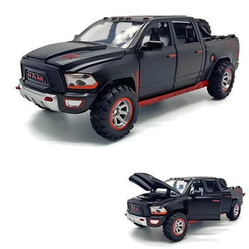 Модель автомобіля Dodge Ram TRX. Металева інерційна машинка Додж Рам 1:32. Горять фари, звук мотора