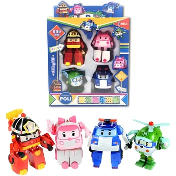 Набір фігурок Робокар Полі 4 шт, машинки-трансформери Robocar Poli