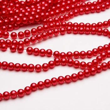 Перлини червона намистина з золотистим напиленням 5 мм 500 г (Red-500/5мм)