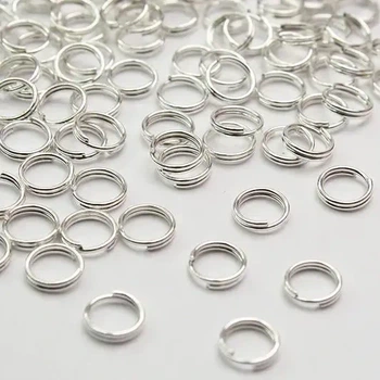 Подвійні сполучні кільця срібного кольору 6 мм 50 г (СК6-50/silver)