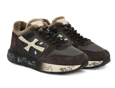 Мужские кроссовки на меху Premiata Mick 7719M, бордовые, 40 р.