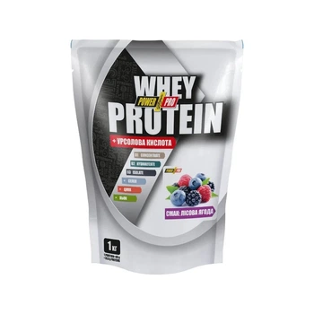 Сироватковий протеїн з урсоловою кислотою Whey Protein Power Pro, лісова ягода, 1 кг
