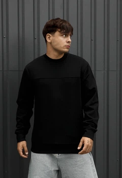 Мужской Свитшот Стаф Черный Однотонный Базовый Staff Basic Black L (402526)