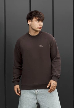 Мужской Свитшот Стаф Коричневый Однотонный С Логотипом Staff Brown Logo S (402593)
