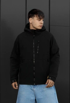 Чоловіча Куртка Стаф Чорна Однотонна Демісезонна Soft Shell Staff Black XL (402625)