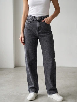 Женские джинсы wide leg серые (MB3655) 25