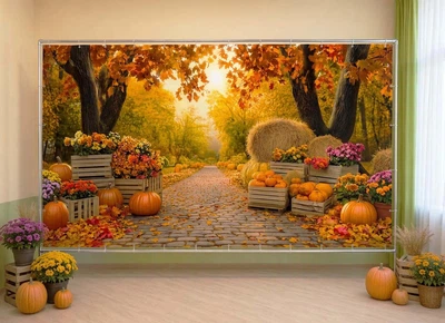 Баннер осенний для фотозоны PHOTODECOR «Золотая осенняя аллея» 1 кв.м.