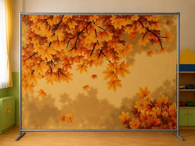 Баннер осенний для фотозоны PHOTODECOR «Оранжевые осенние листочки» 1 кв.м.