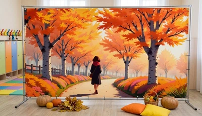 Баннер осенний для фотозоны PHOTODECOR «Осенняя прогулка в парке» 1 кв.м.