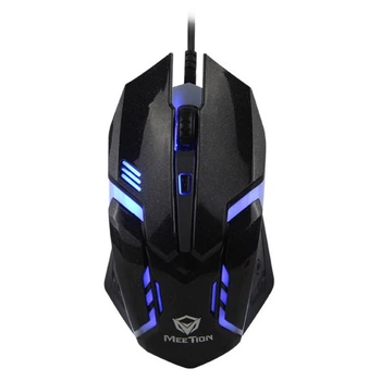 Мишка дротова Meetion M371 1600 DPI RGB чорна