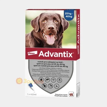 Капли от блох и клещей Elanco Advantix для собак весом более 25 кг (1 пипетка)