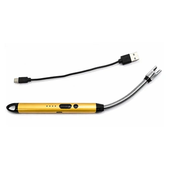 Электронная USB-зажигалка HL-891 ветрозащитная с гибкой головой для плиты, свечей и костра, Type-C