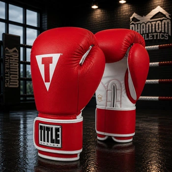 Боксерські рукавиці TITLE Boxing Pro Style Leather Gloves3.0 Red/White 14 oz